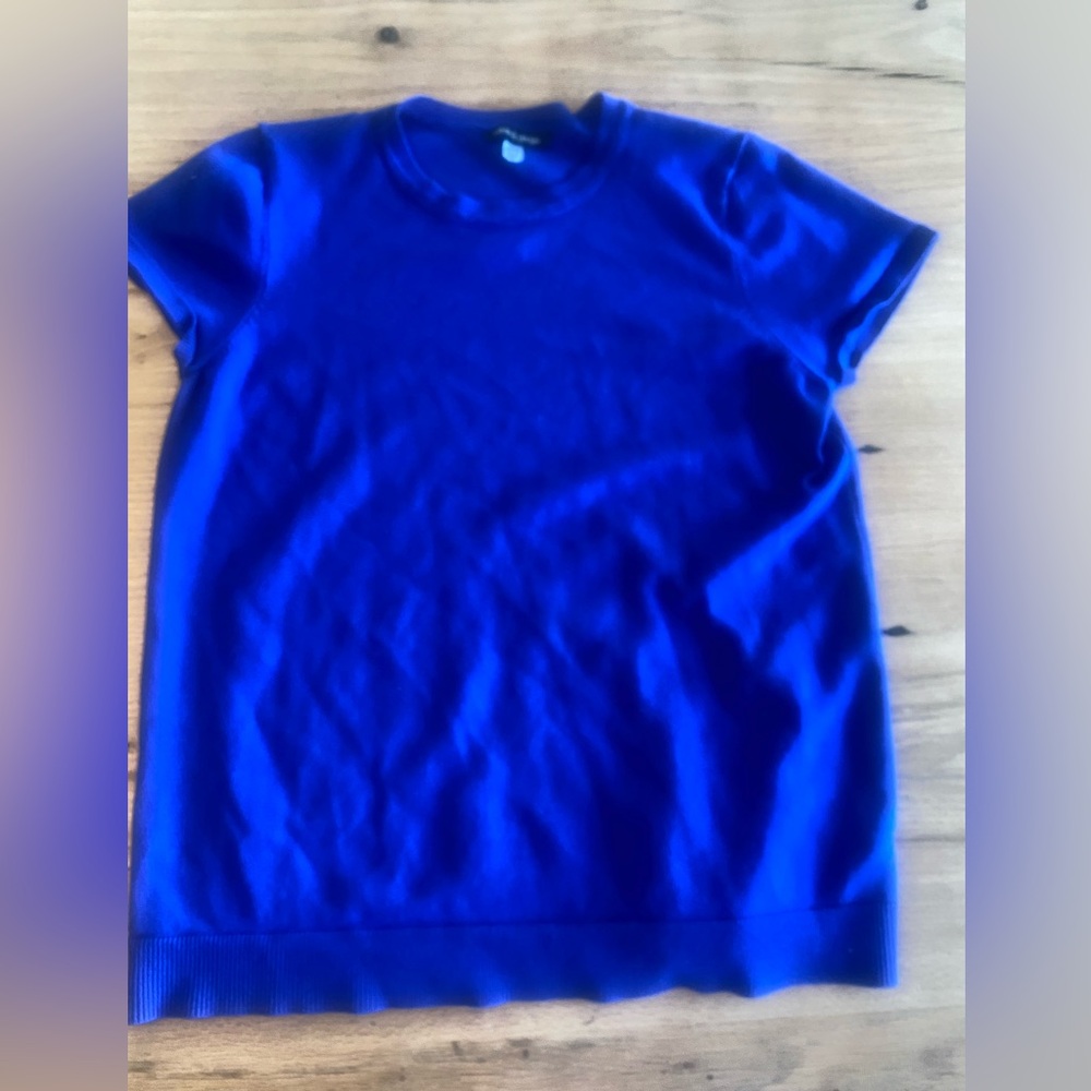 Cable & Gauge Royal Blue Short Sleeve Crew Neck Sweater Women’s XL Preloved